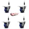Service Caster 3'' Blue Poly Swivel 7/8'' Expanding Stem Caster Set Total Lock Brake, 4PK SCC-EXTTL20S314-PPUB-BLUE-78-4 - alternate 4